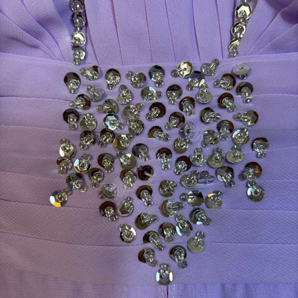 JJs A Line Princess Square Neck Mother of the Bride Dress sz 16 Lilac Beaded NWT - Picture 9 of 16